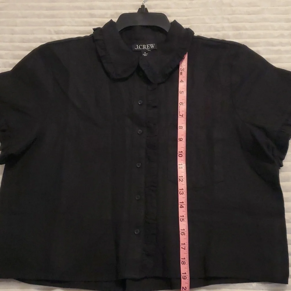 J.Crew, Short Sleeve Blouse, Size M, Black - Picture 9 of 13